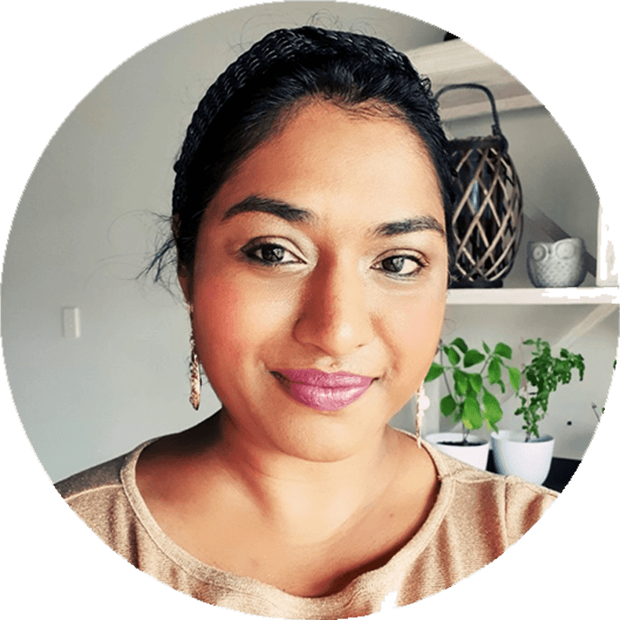 A portrait of Vinodha, the founder of House of Tulsi